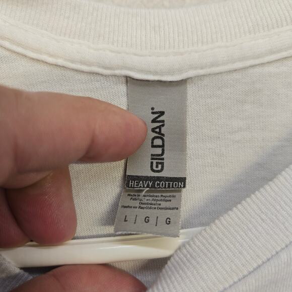 Juice WRLD Graphic T-Shirt Mens L White Flames Hands Future World Gildan  Merch - Picture 3 of 7